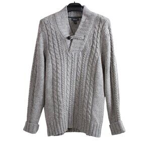 Kenneth Cole Reaction Light Grey Cable Knit Sweater